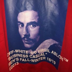 Red Off White Bernini Crew Neck Sweatshirt